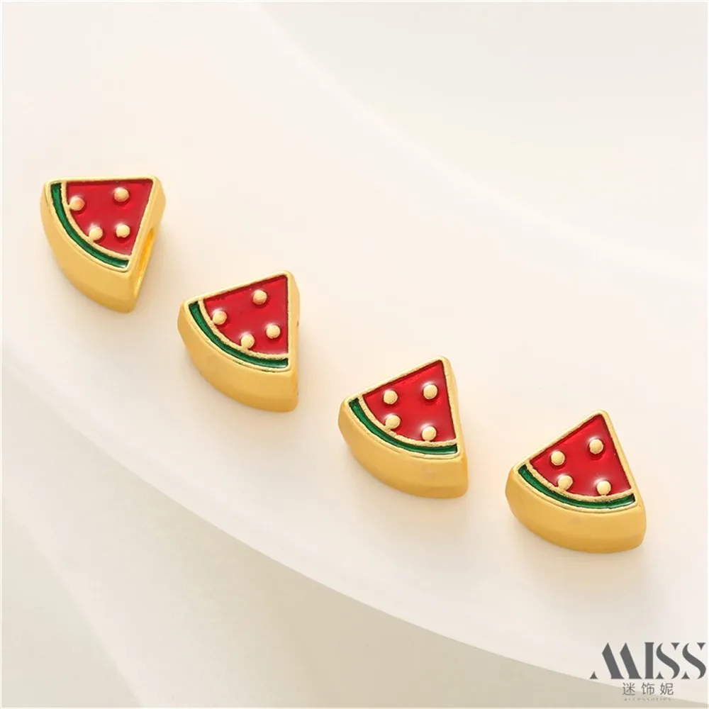 Vietnamese Sand Gold Dripping Oil Watermelon Block Bead Diy Handmade Loose Bead Bracelet Necklace Bracelet Jewelry Accessories