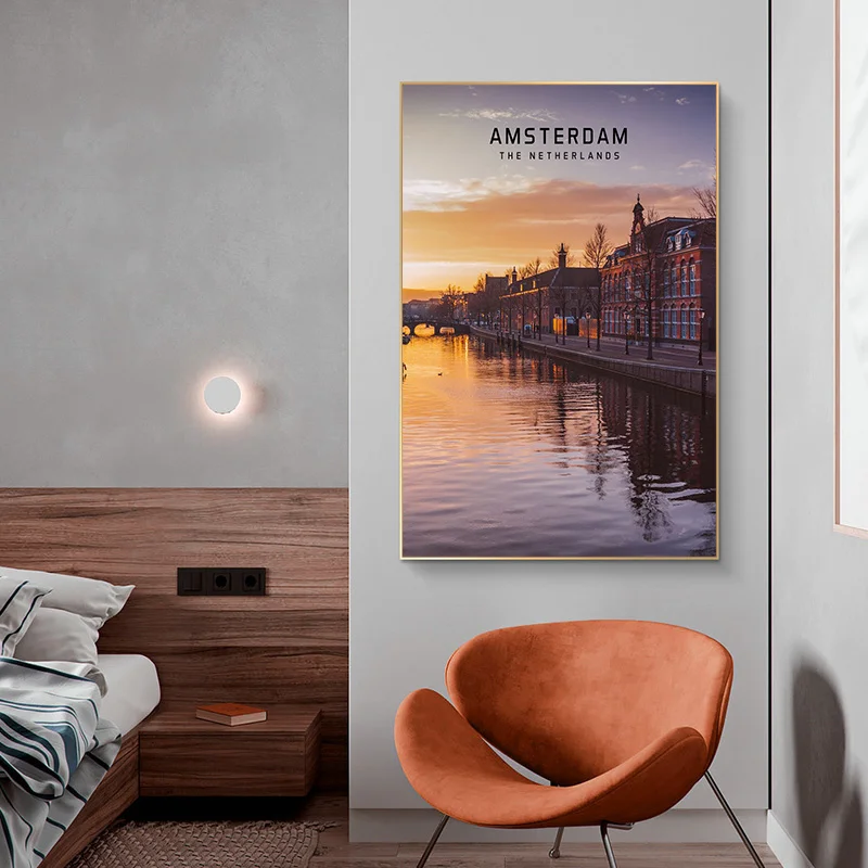 Europe Amsterdam Berlin Pari Beautiful Cities Poster and Prints Wall Art Canvas Painting Modern Mural for Living Room Decoration