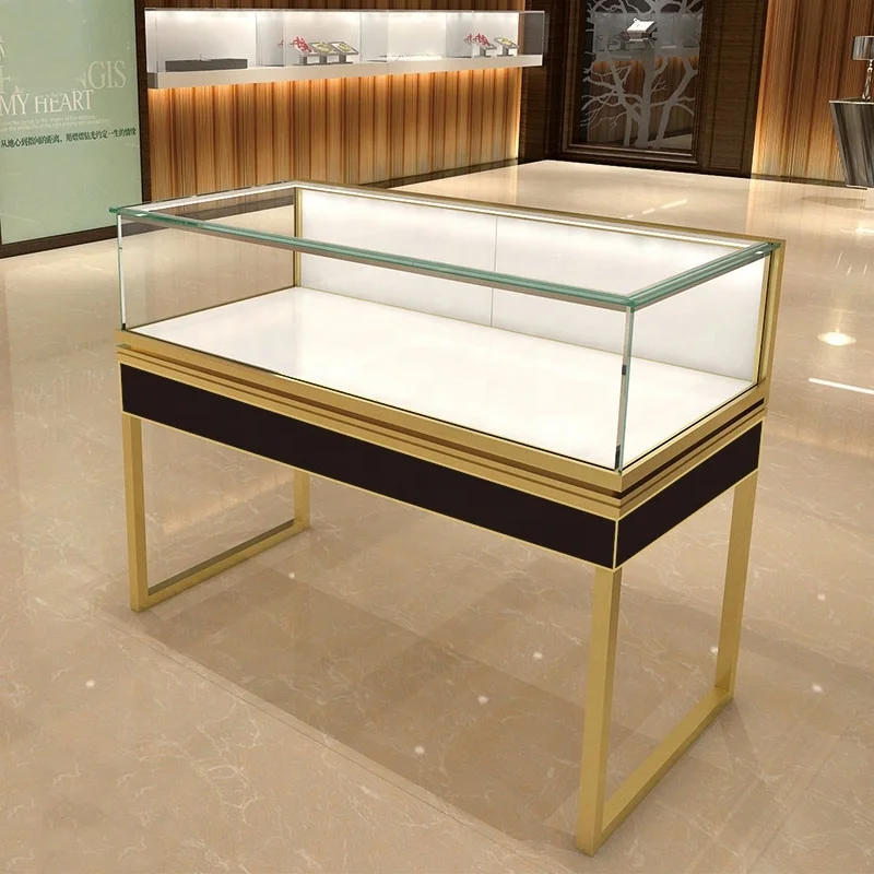 customized.Metal exhibition showcase lockable watch display counter retail jewelry showroom store showcase with light