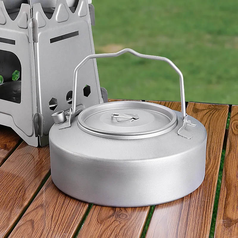 

400/1000ml Pure Titanium Kettle For Home Outdoor Camping,Antibacterial,Preservative,Lightweight And Portable Tea Brewing Teapot