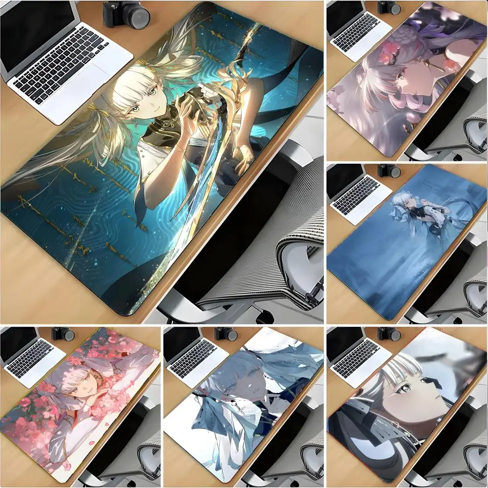 J-Jinhsi Wuthering Waves Mouse Pad Large Mouse Pad Desk Mat Non‑Slip Gaming Board Game Mat with Stitched Edges
