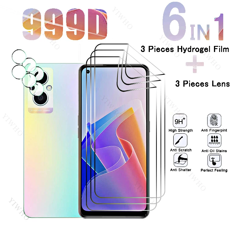 6in1 Full Cover Front Hydrogel Film for Oppo Reno7 Lite Fingerprint Screen Protectors for Oppo Reno 7 CPH2343 6.43