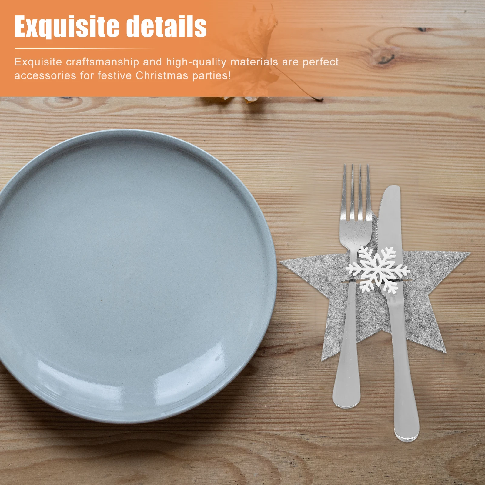 

8 PCS Five-pointed Star Knife and Fork Bag Tableware Decor Cover Shape Cutlery Holders Pouch Plate
