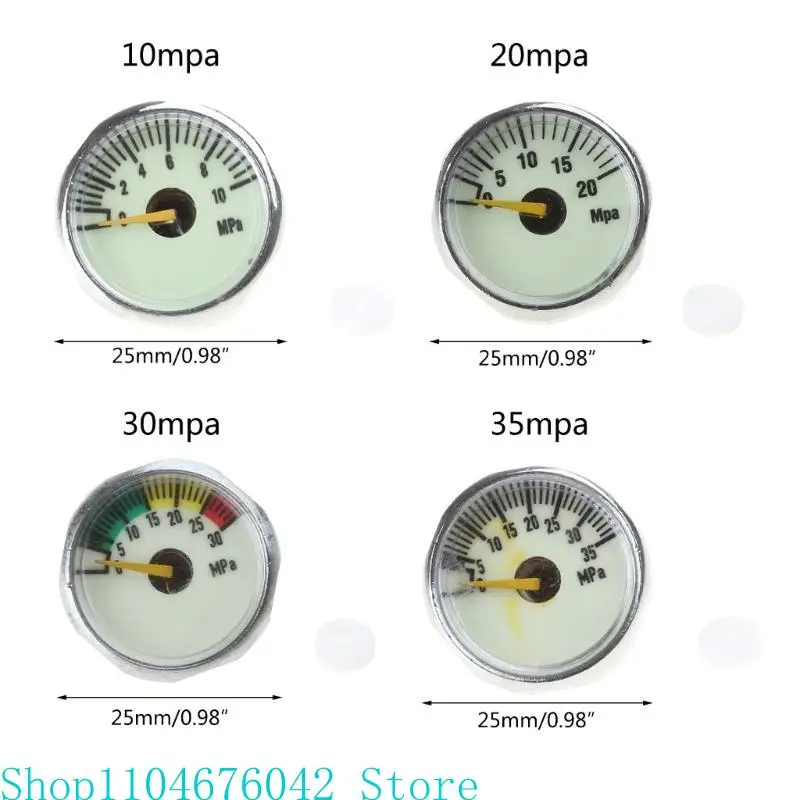 

M10Thread Leak Detector Gas Pressure Meter with Backlit Mini Propane Tanks Gauge Level Indicator 25mm Diameter Portable