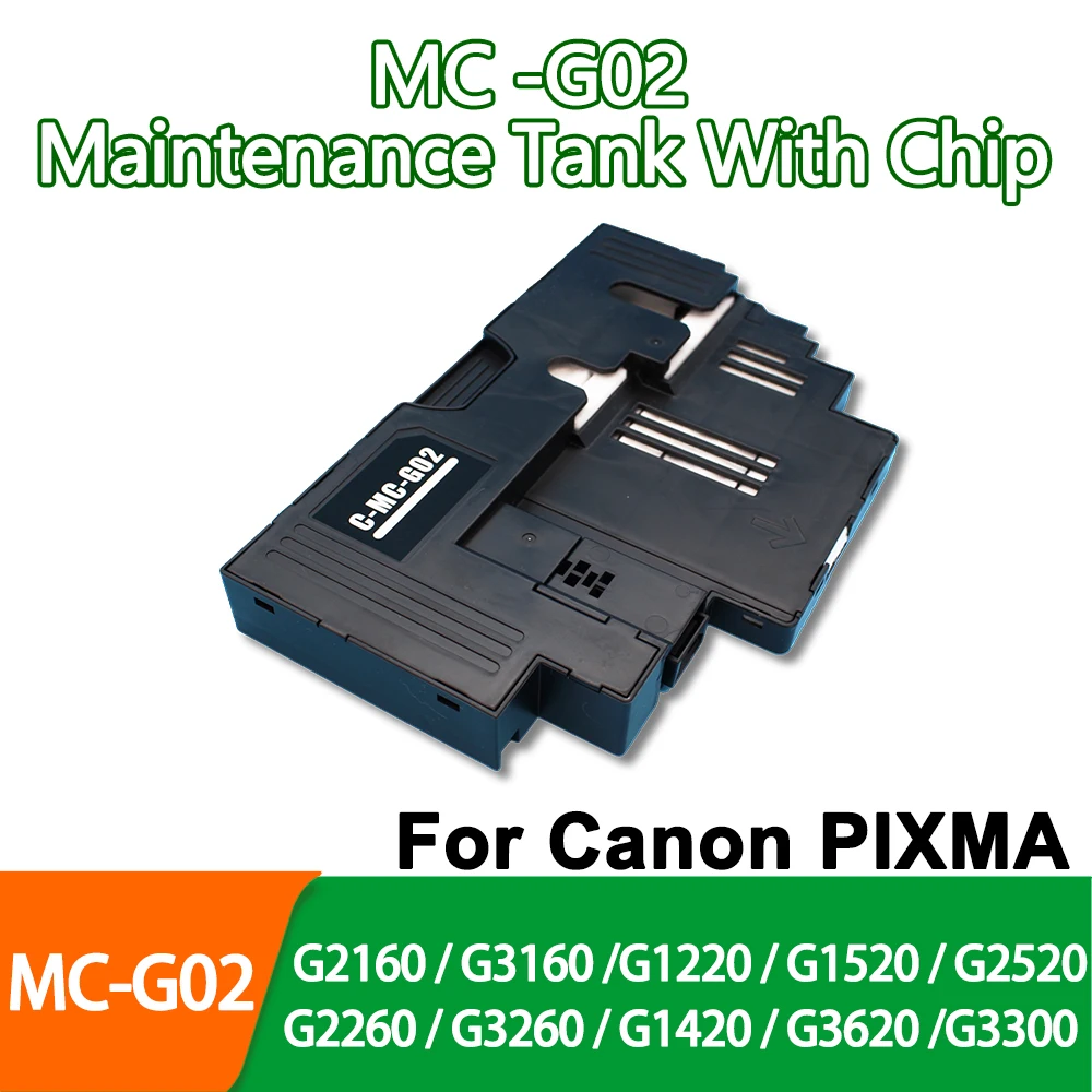 

M G02 MC-G02 Резервуар для обслуживания с чипом для Canon PIXMA G2160 G3160 G1220 G2260 G3260 G1520 G2520 G2560 G3520 Контейнер для мусора
