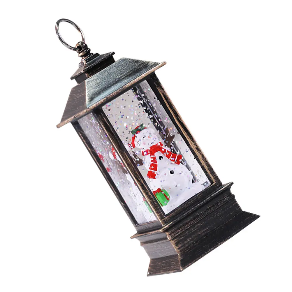 

Christmas Decor Snowman Little Oil Light Portable Holiday Decorations Desktop Festival Lamp Brown