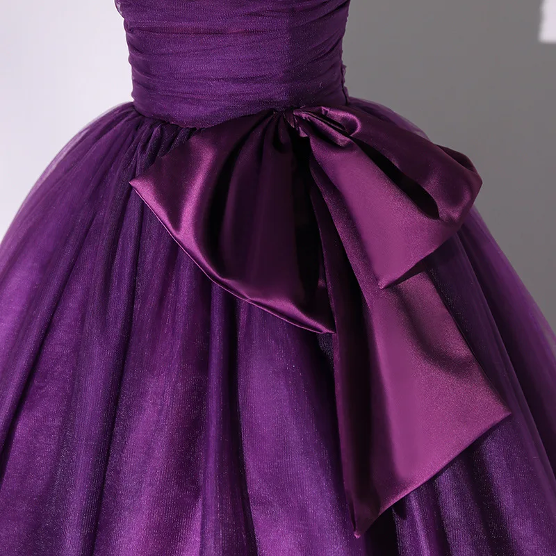 Personalizado roxo vestido de baile vestidos de noite sem alças quinceanera vestidos de festa de baile formal noche abendkleider
