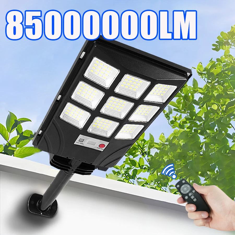 

Солнечный светильник для улицы 85000000LM, настенный светильник с датчиком освещенности, мощный, IP67, водонепроницаемый, для сада, улицы, двора