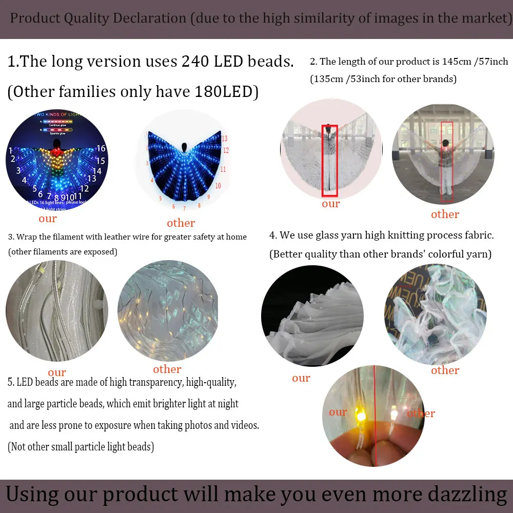 أجنحة رقص بيضاء نقية، دعائم لافتة للنظر للحفلات