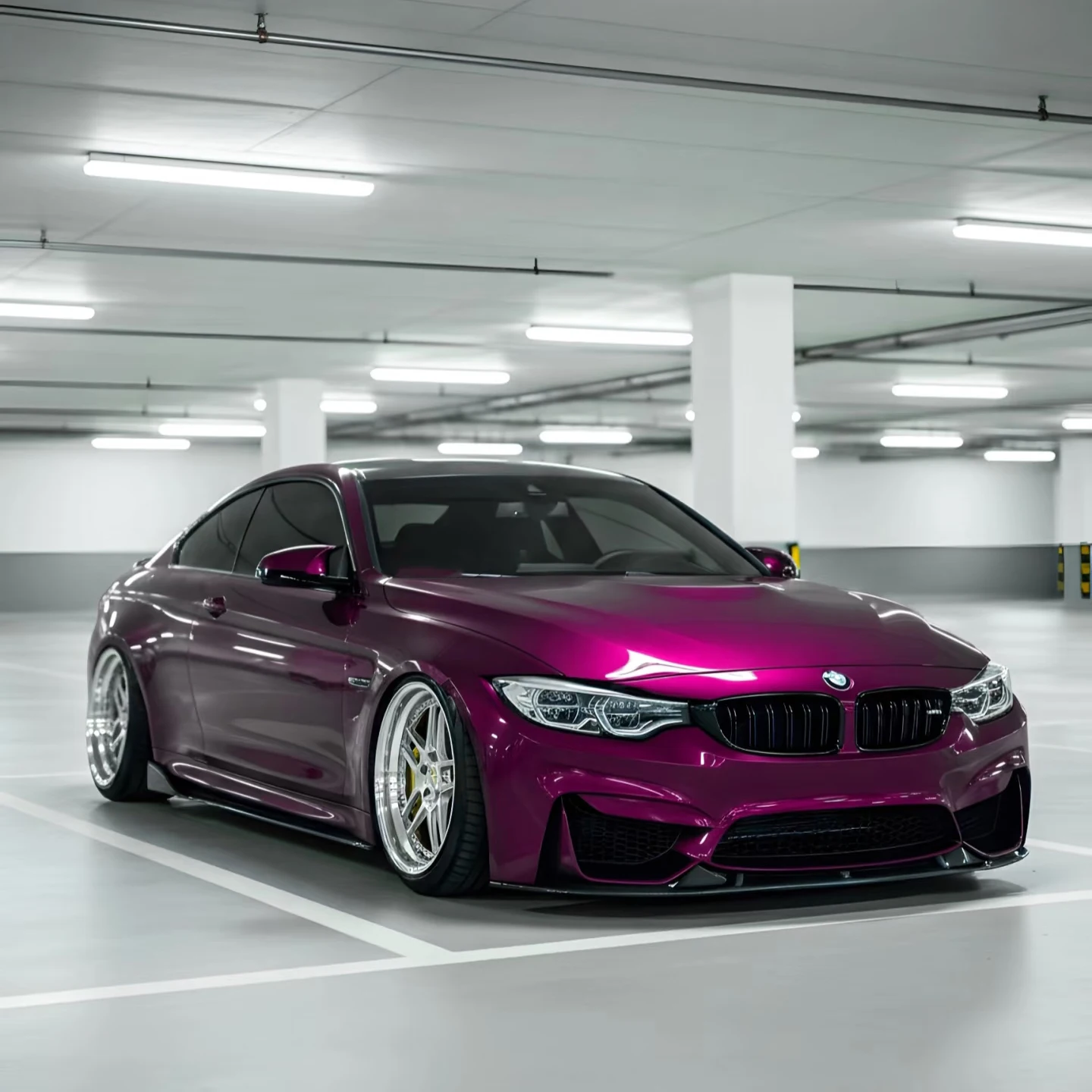 

PET Liner Car Hood Wrap in Metallic Purple Vinyl Wrap for Vehicle Customization