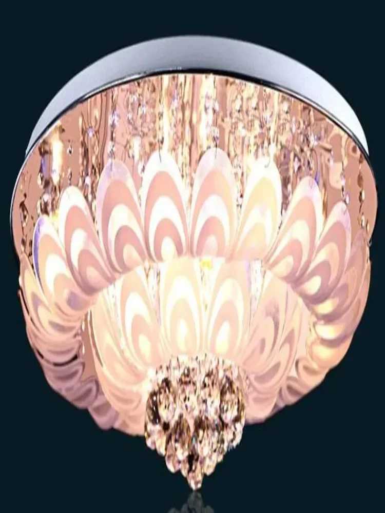 Crystal flower diamond LED Ceiling Light  Round Atmosphere hotel Living Room Bedroom Restaurant ceiling