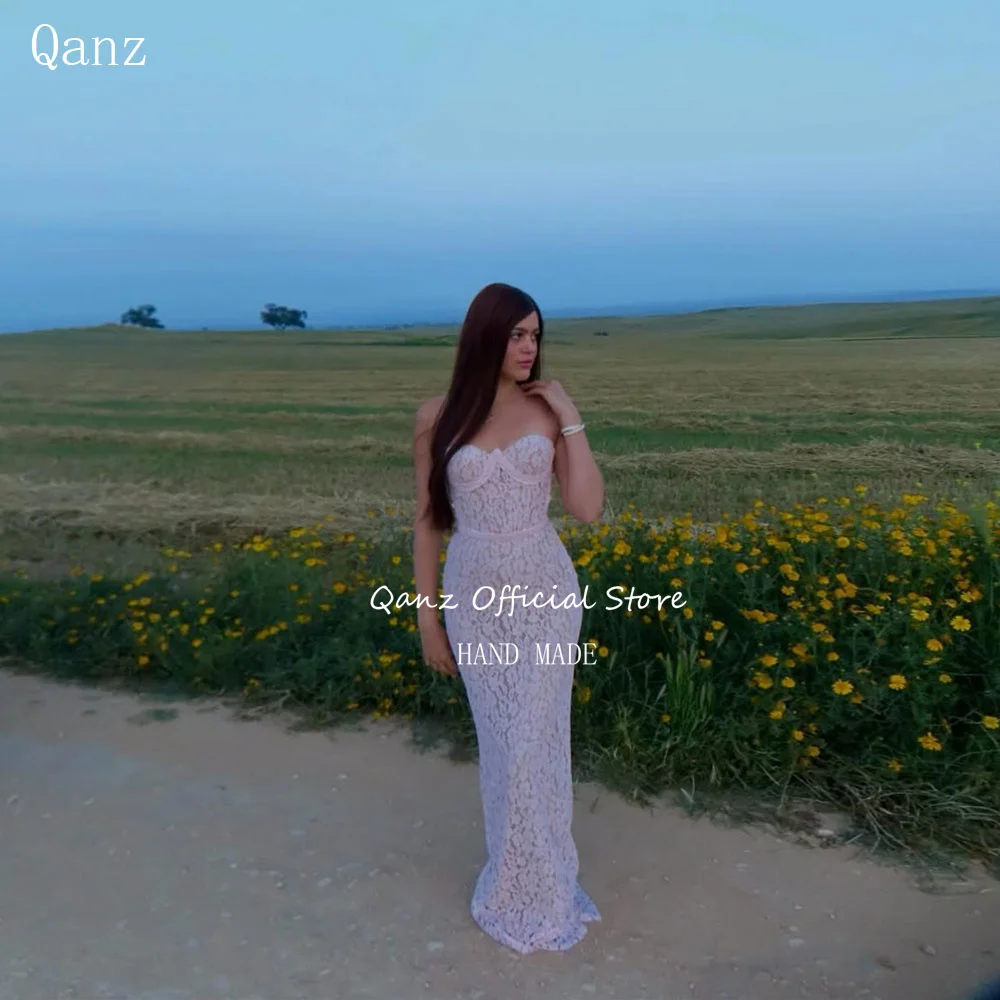

Элегантные вечерние платья Qanz Chic: кружевные, розовые, фасон «русалка», с вырезом «сердечко», без рукавов, для выпускного вечера, вечеринки, свадьбы, на заказ