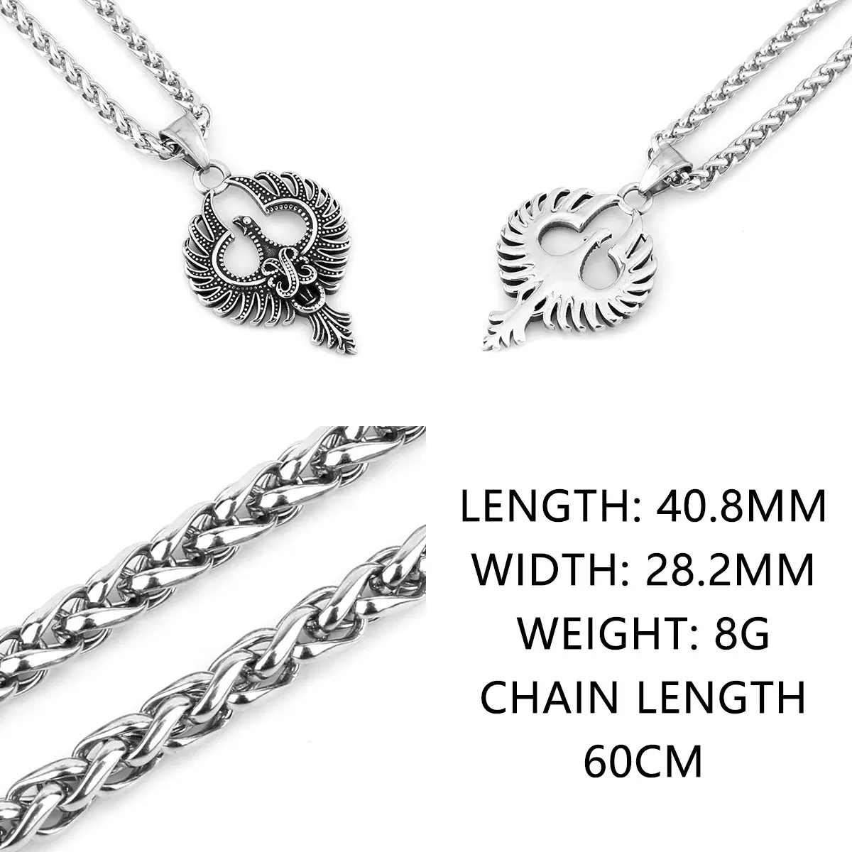 Fashion Animal Phoenix Amulet Necklace Men Women Simple Vintage Hip Hop Biker Pendant Necklace Creative Charm Jewelry Wholesale - Image 5