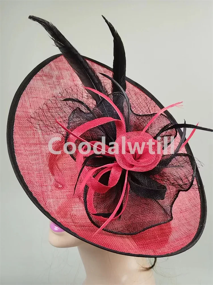 Big Derby Chic Fascinator Wedding Headpiece Large Elegant Women Church Party Millinery Cap Ladies Occasion Show Chapeau Cap