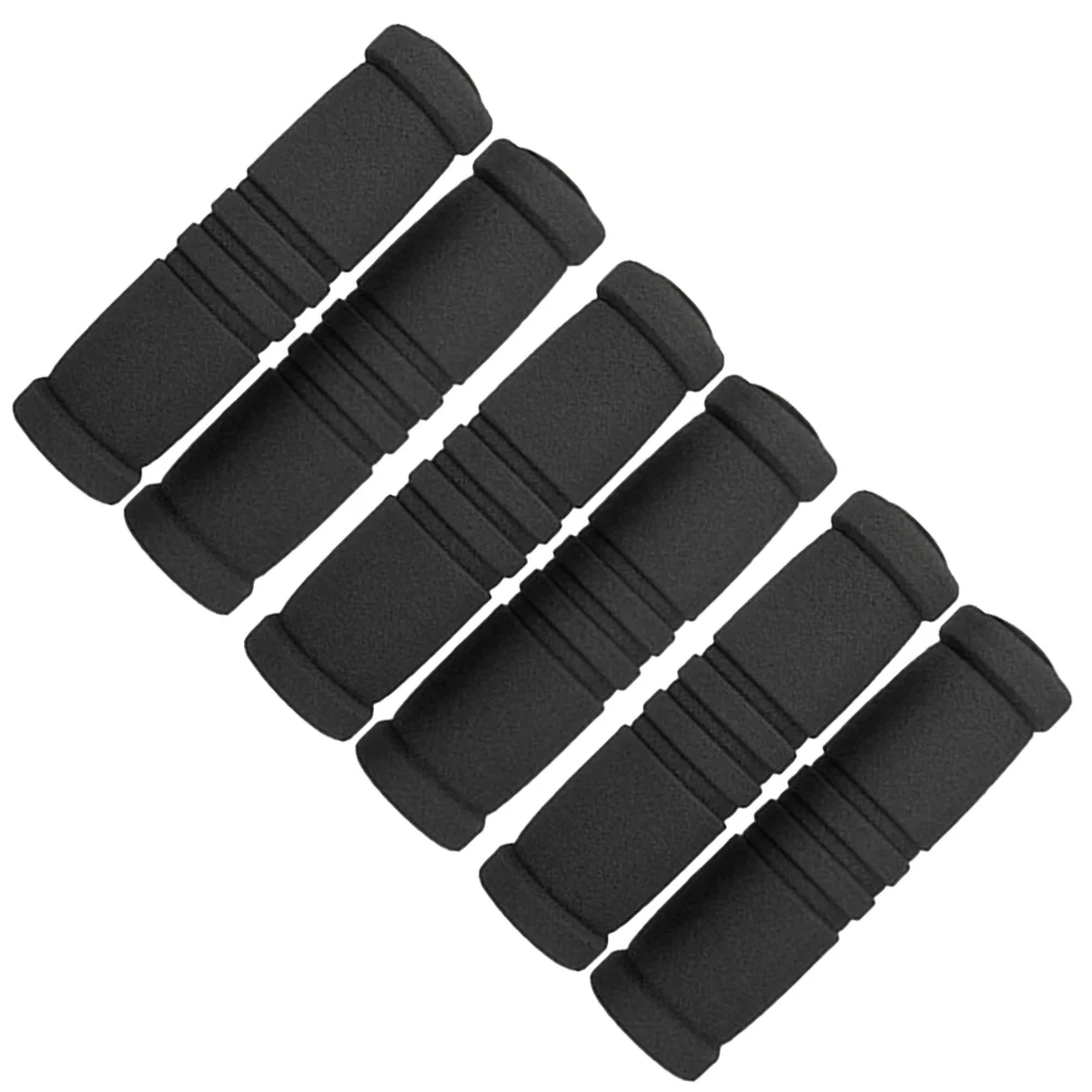 3 Pairs Mountain Bike Handlebar Grips Cover Anti-slip Handlebar Cover Hand Grips Cover with Plug (Black)