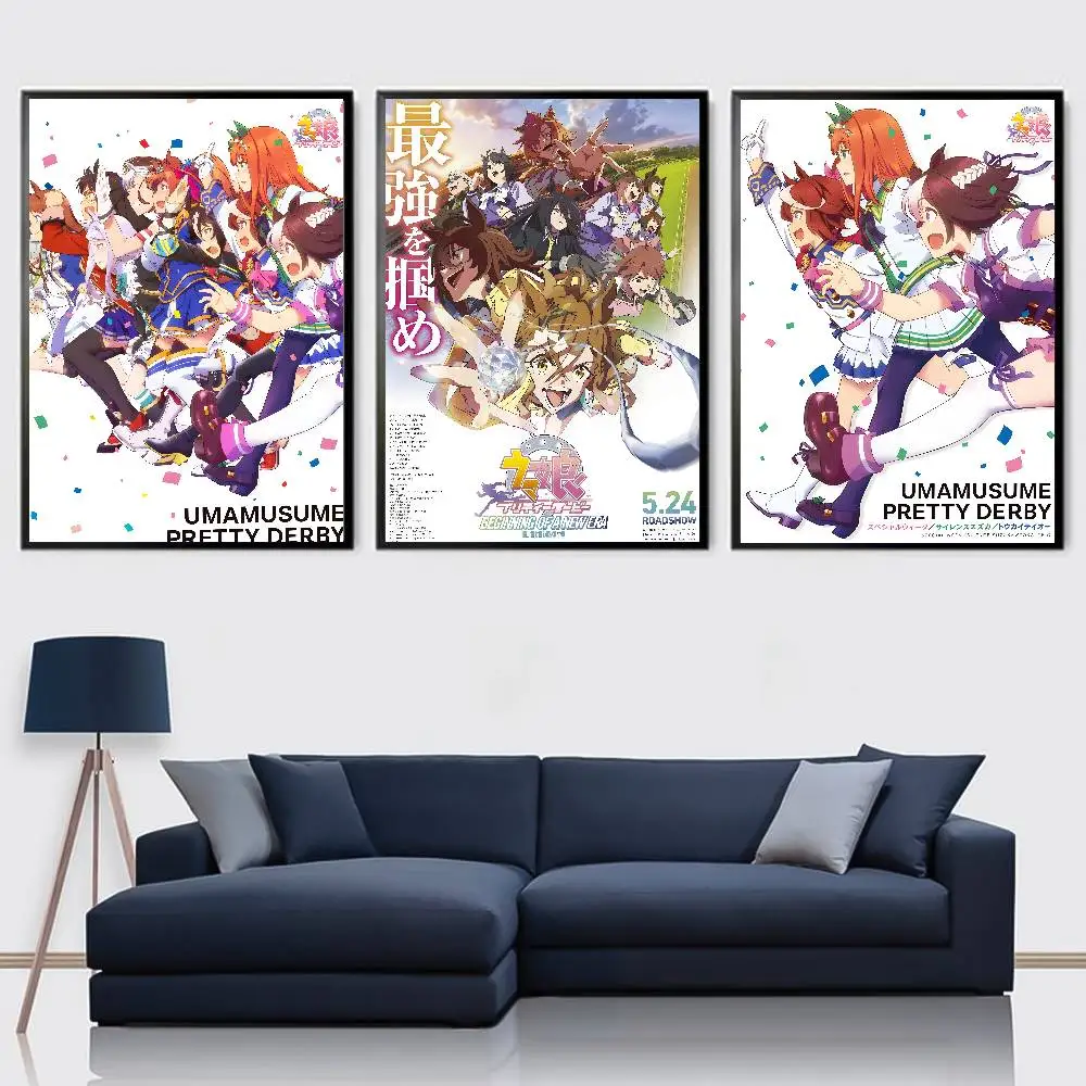ملصقات ملصقات عالية الجودة من Game U-Uma Musume Pretty Derby هدية لغرفة المعيشة لوحة تزيين الجدران الجمالية