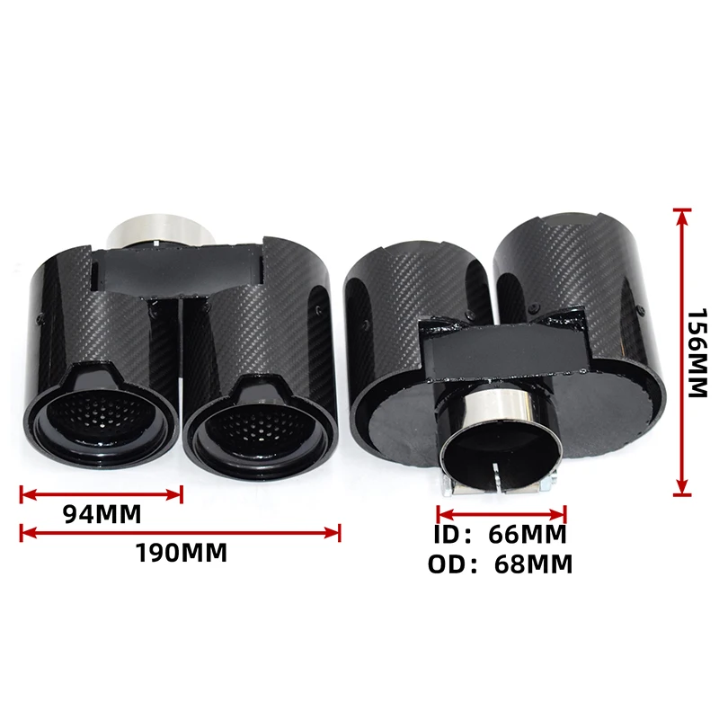 DEX Performance Styles Carbon Fiber & Stainless Steel Smooth Finish Exhaust Tips for  3/4 Series (G20/G21/G22/G26) 320i-430i