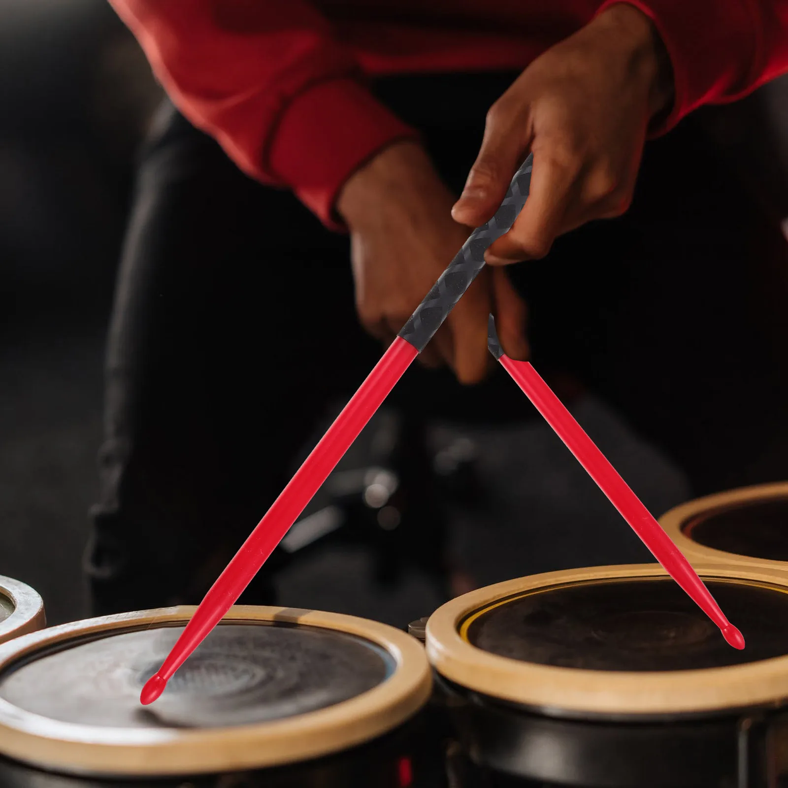 

3Pairs Drum Sticks Nylon Anti-Skid Covers Solid Stable Lightweight Portable Practice Jazz Drum Beginner Drumsticks for Practice