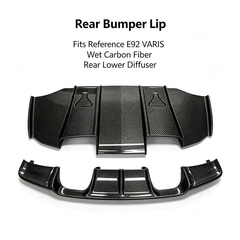 Carbon Fiber VARIS Style Rear Bumper Diffuser Lip For BMW 3 Series E92 Coupe 2007‑2013 Sport Racing Style Rear Lower Bumper