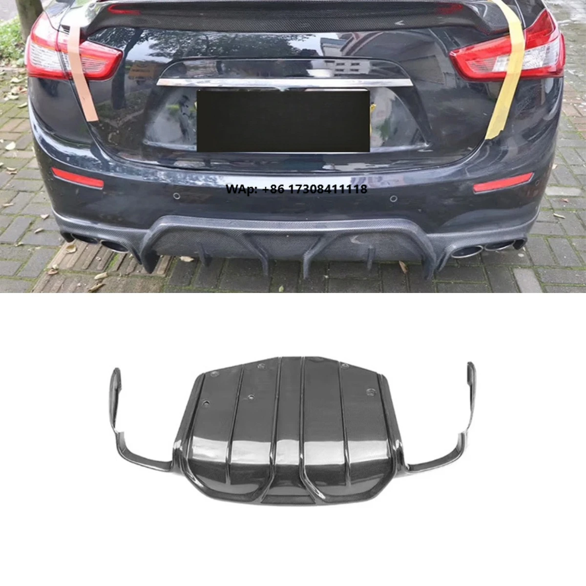 

Real Carbon Fiber Look Car Rear Bumper Lip Rear Bumper Splitter For Ghibli ASPEC 2013-2018 Body Kit Car Accessories