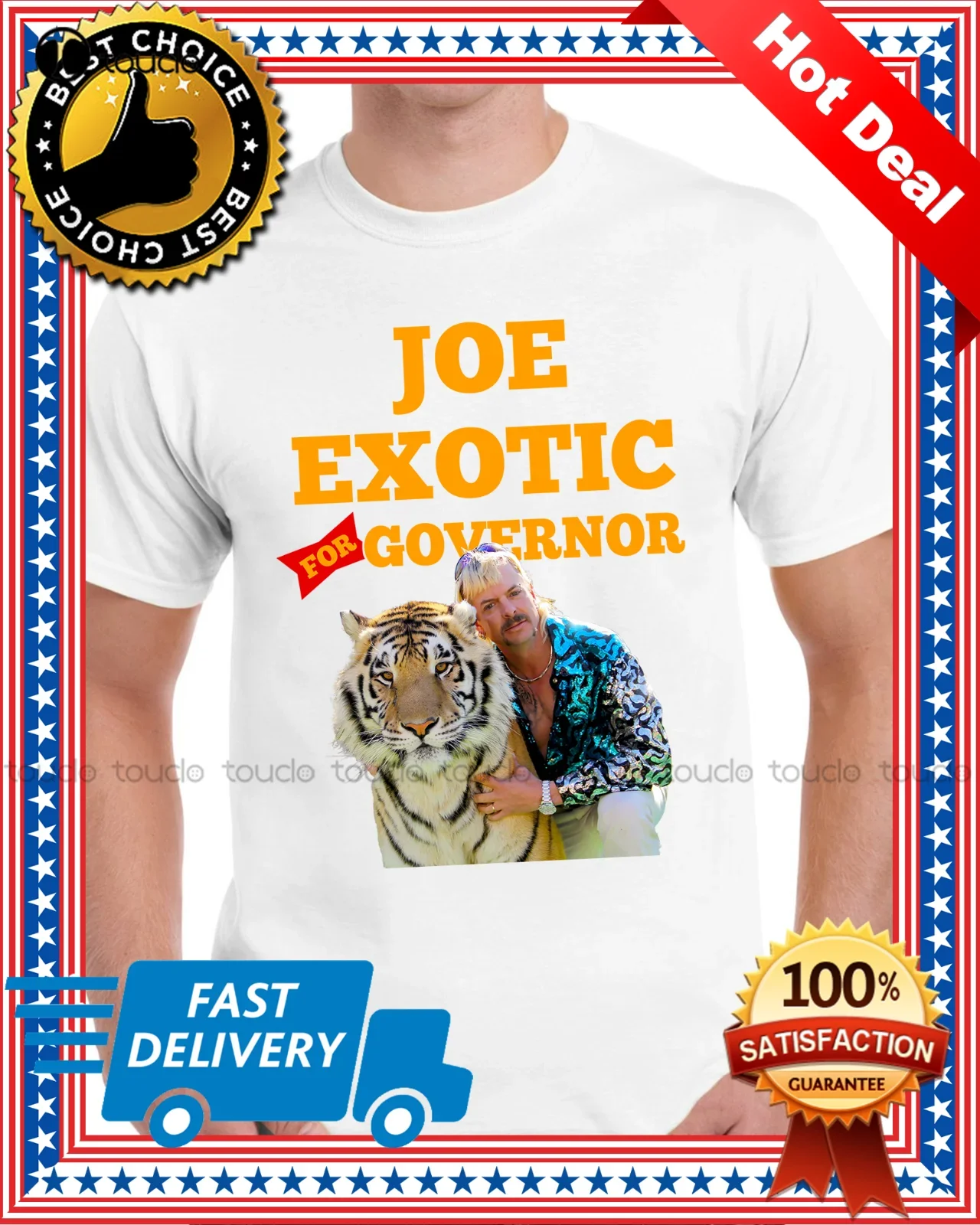 Joe Exotic For Governor Tiger King Politics T-Shirt Regular Size Xs-5Xl Summer Shirts Fashion Tshirt Summer New Popular Tshirt