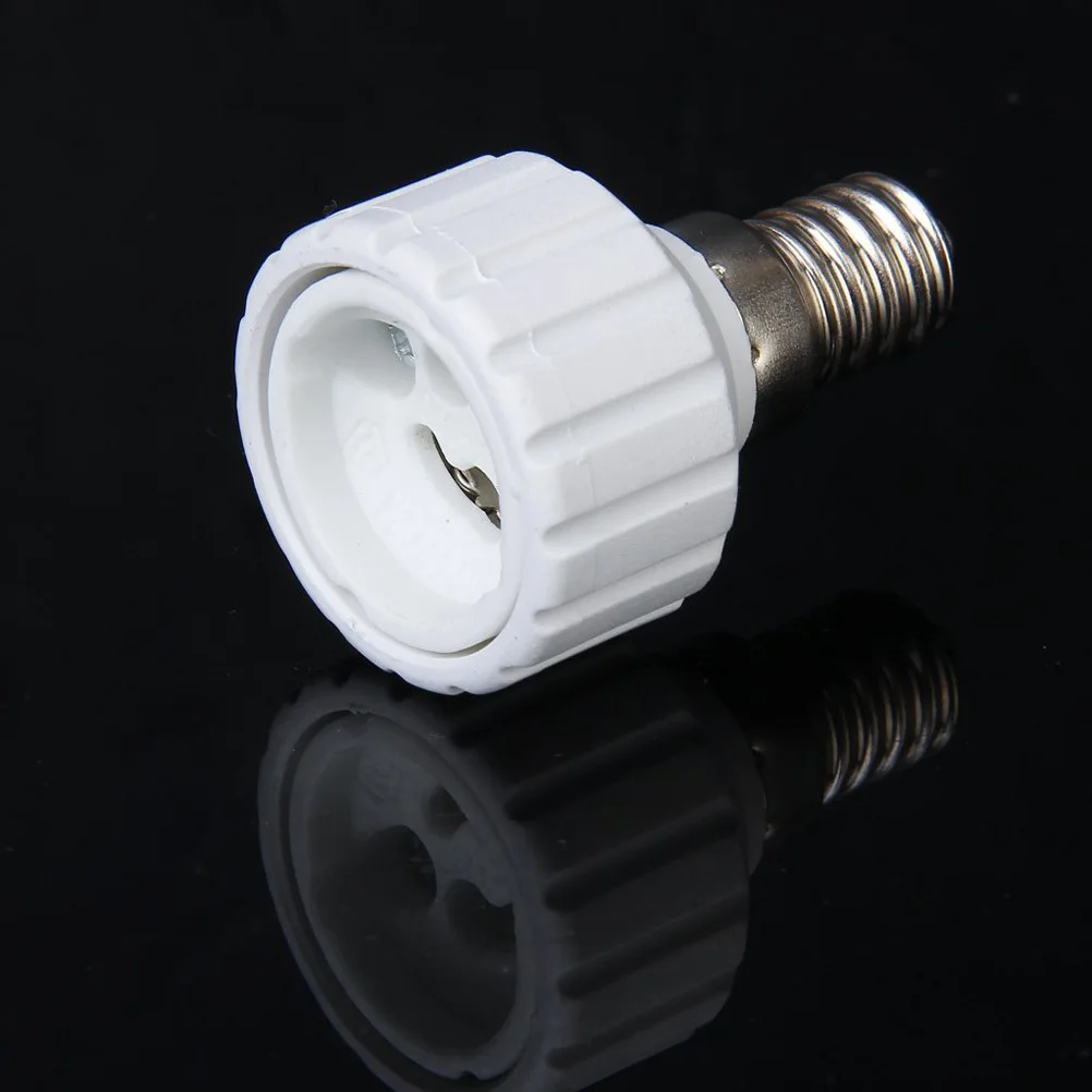 

10Pcs E14 to Gu10 LED Lamp Light Bulb Converters Durable Copper Conductive Flame Retardant Pbt Easy Install Socket Adapter
