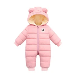 0-12M Infant Toddler Down Cotton Romper Baby One Piece Jumpsuit Winter Warm Coat Newborn Zipped Outwear