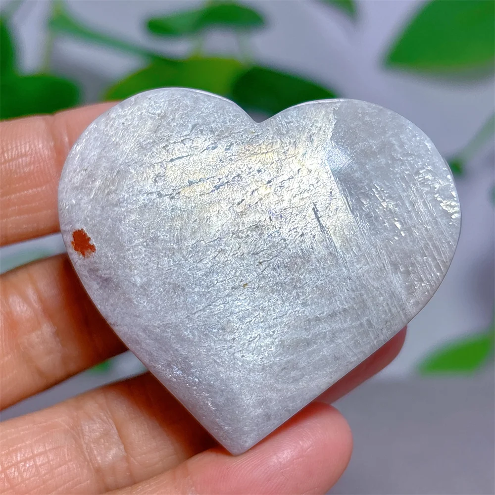 White Moonstone Heart Crystal Natural Stone Quartz Stone Minerals Home Decoration Reiki Craft Gifts Energy Healing Luck Love