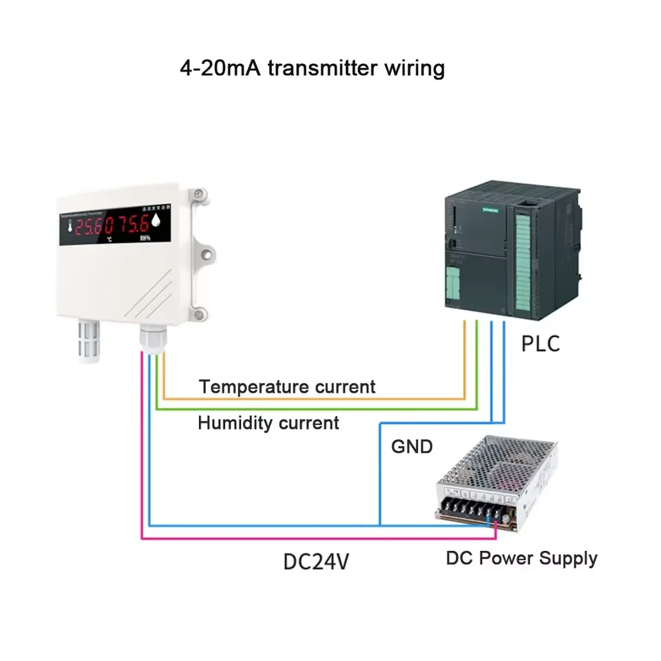 0-120℃ Ra.nge RS485 4-20mA Humidity Sensor ABS Ma.teria.l ODM Customiza.tion Supported High Thermohygrometer with Digita.