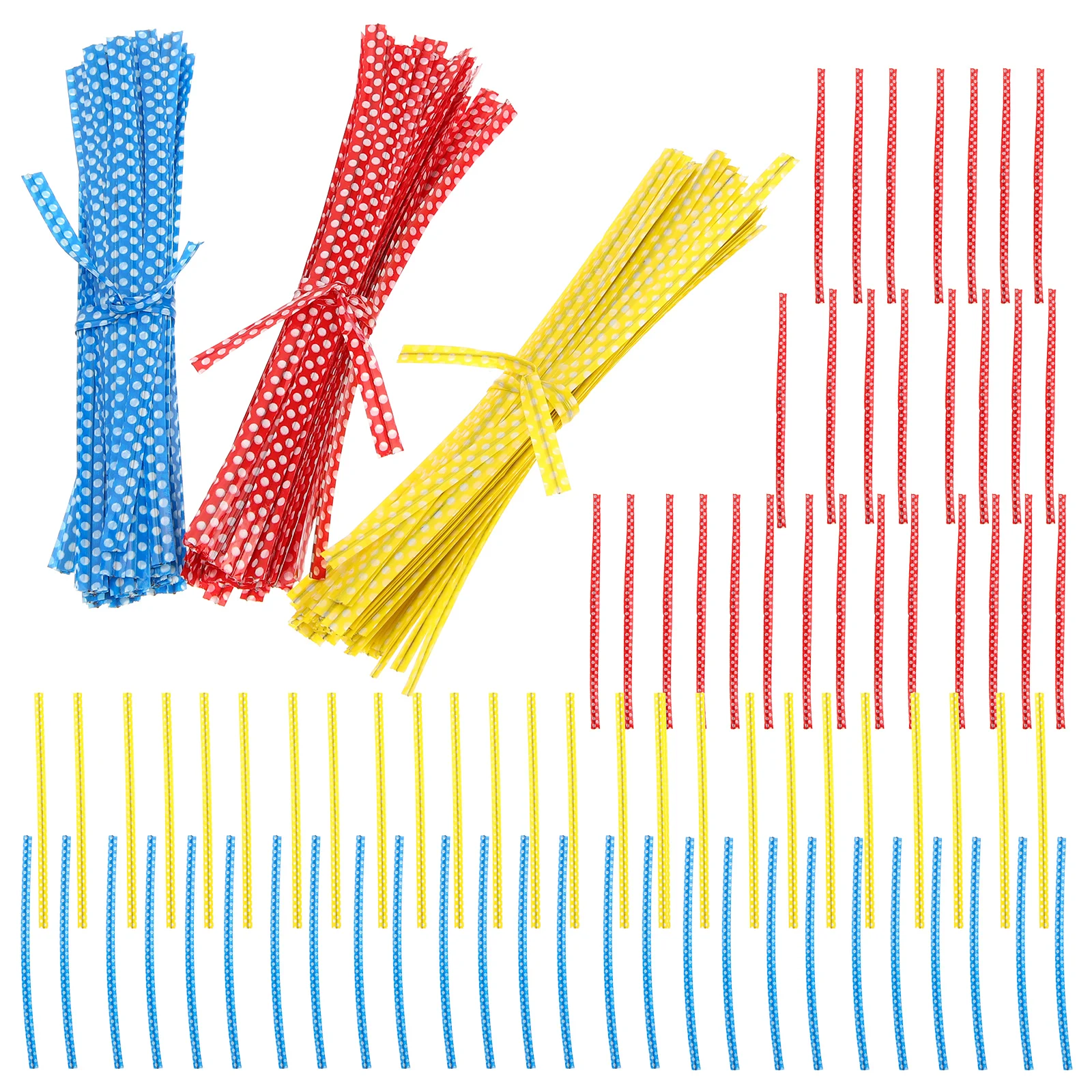 300pcs Candy Baking Binding Rope Food Strap Gift Box Straw Cookie Sealing Rope Pastry Bag Sealing Wire Lollipop Tie Wire