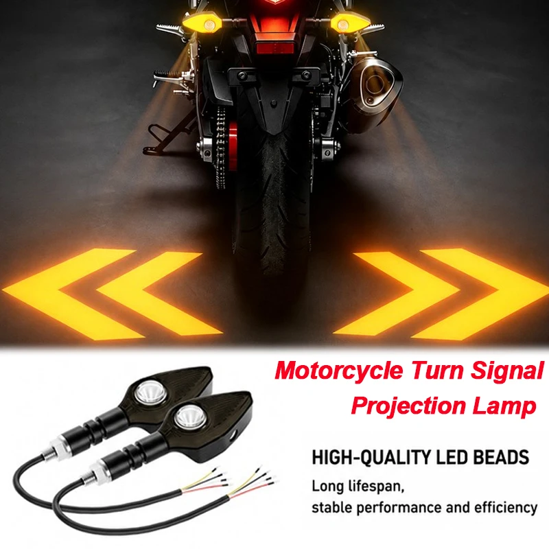 Motorcycle Turn Signal Light Led Environment Warning Light with Projection Waterproof Blinker Rear Tail Brake Signal Light
