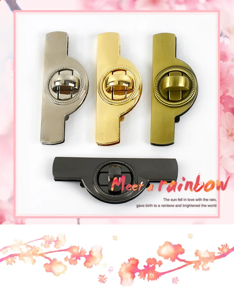 1-5Pcs Bag Twist Turn Lock Snap Metal Buckles Handbag Decor Closure Clasps DIY Luggage Replacement Hardware Accessories