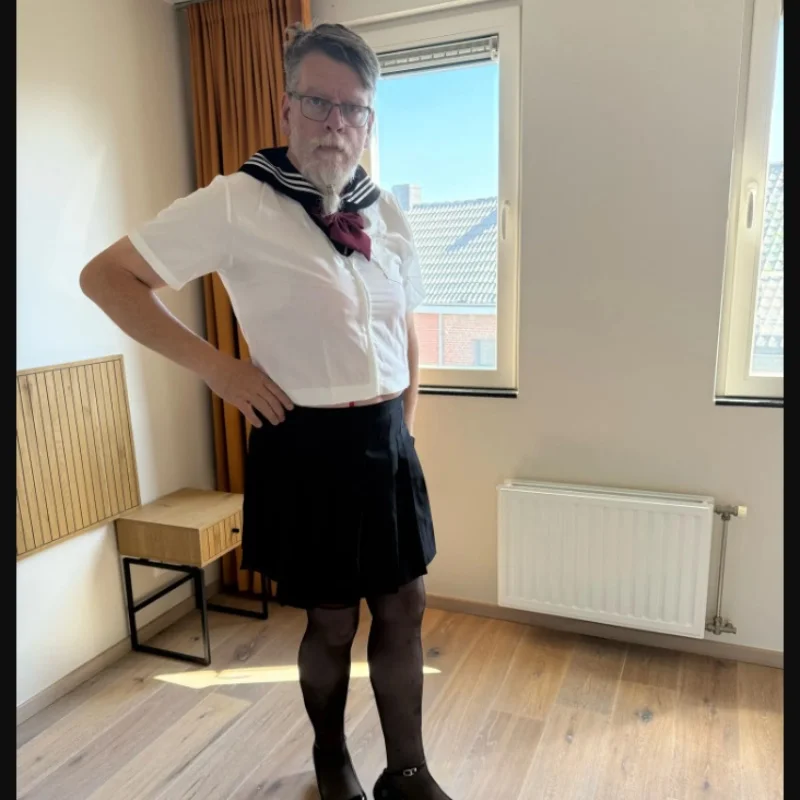 S-8XL Japan School Girl JK Uniform Short/long Sleeve Cosplay Sissy Navy Sailor Set Pleated Skirt Cross dresser COS Anime Costume