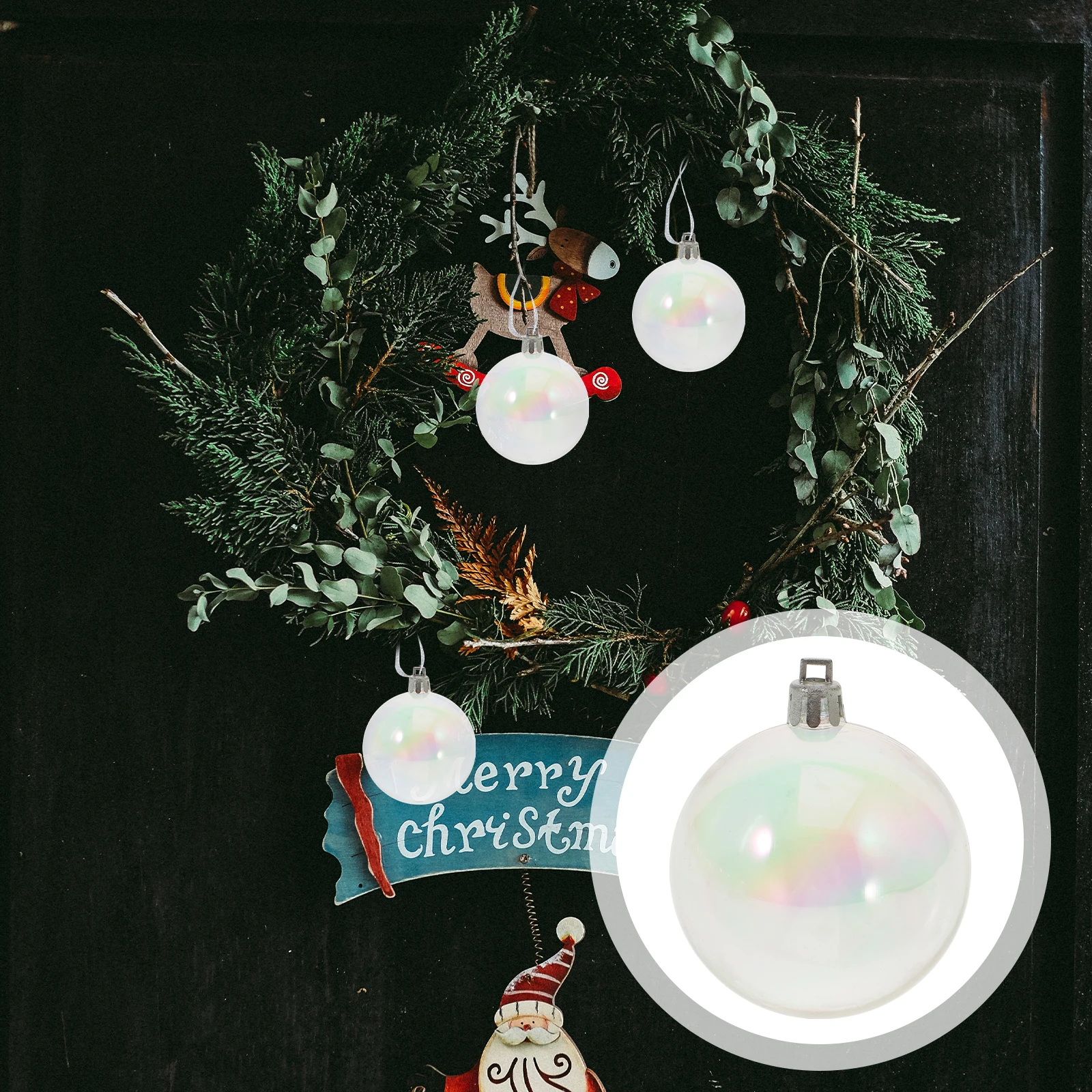 

12 Pcs Pearl Bubble Ball Christmas Baubles Clear Plastic Ornament Decorations Exquisite Design Long Lasting Safe Christmas Tree