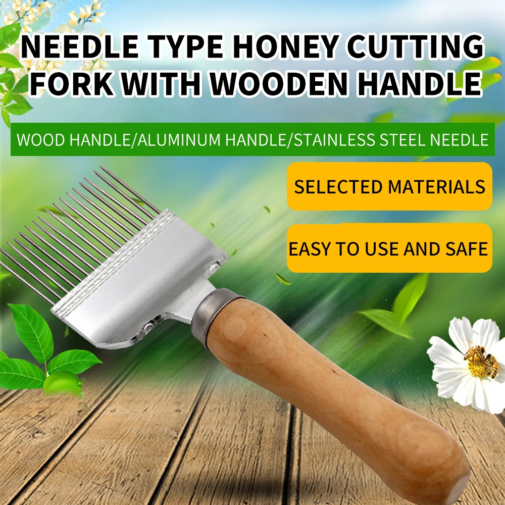 

Wooden handle Lv honey knife cutting honey fork honeycomb opening scraper wooden handle honey rake beekeeping tools