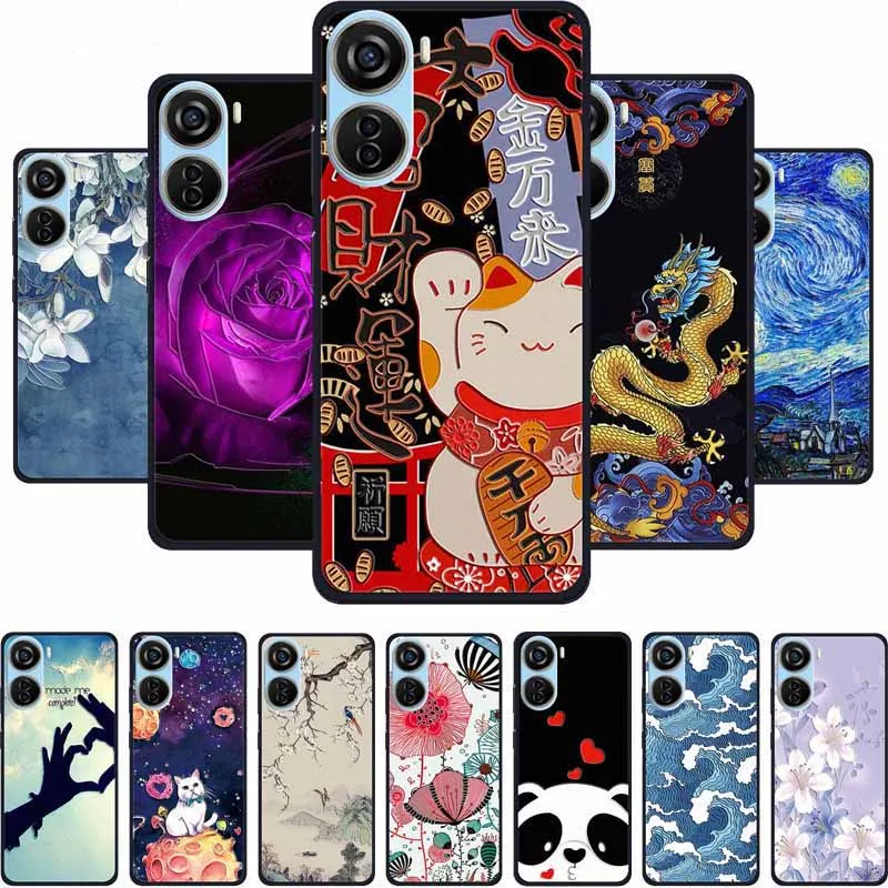 Funda en relieve 3D para ZTE LIBERO 5G IV, Funda de teléfono con flores en relieve, Funda trasera de silicona suave, Funda para ZTE LIBERO 5G IV, Funda Coque Bag
