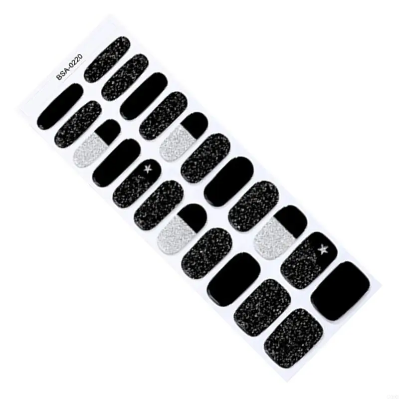 G99E 22Pcs Gel Wraps Easy to Apply No Light Required for Fashionable Look