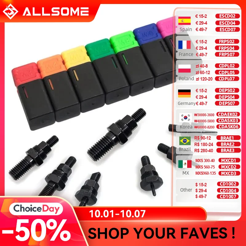 ALLSOME Klinkhamer Gun Deel Schroefdraad Doorn Vervanging Voor Hand Moer Klinknagel Metric M3-M12 HT2775 +