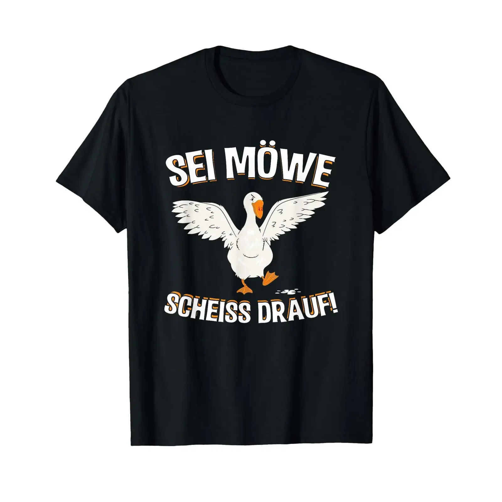 Sei Seagull Scheiss drauf T Shirt for and Children vintage Washed homme Versatile Comfortable Unisex graphic Slightly Stylish
