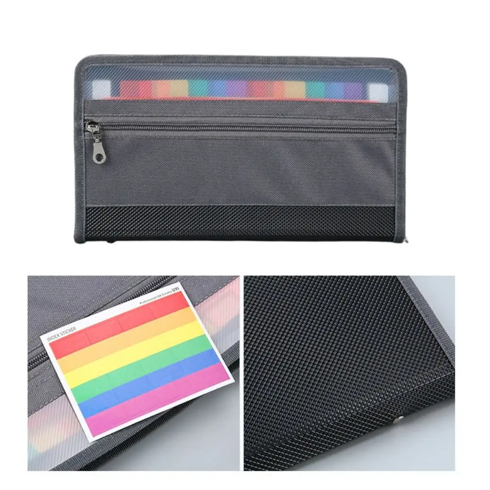 Carpeta expandible duradera e impermeable, carpeta de archivos de 13 bolsillos resistente al desgaste, almacenamiento seguro, bolsa para documentos de gran capacidad para oficina