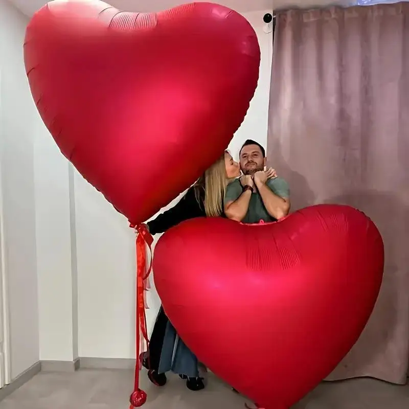 

Воздушные шары из фольги в форме большого сердца ко Дню святого Валентина, для декора на предложение руки и сердца, праздничные украшения, стандартный размер