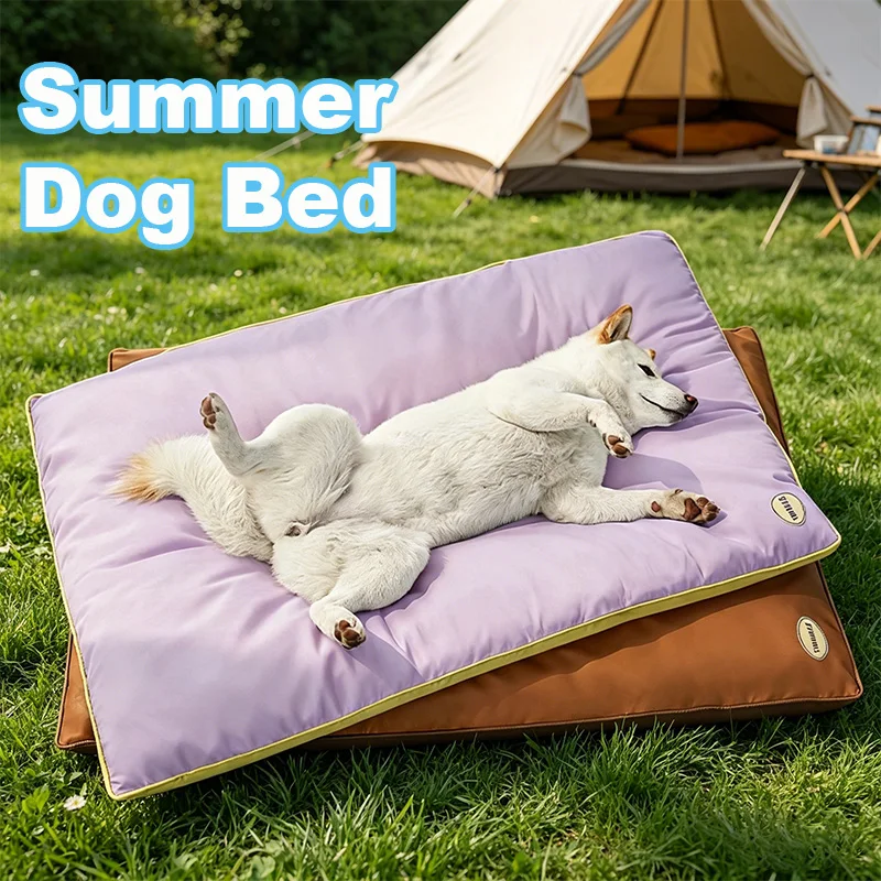 

Summer Pet Dog Bed with Zipper Removable Washable Scratch Resistant Cooling Mat Sofa Bed for Cats Dogs Indoor Outdoor Pet Supply
