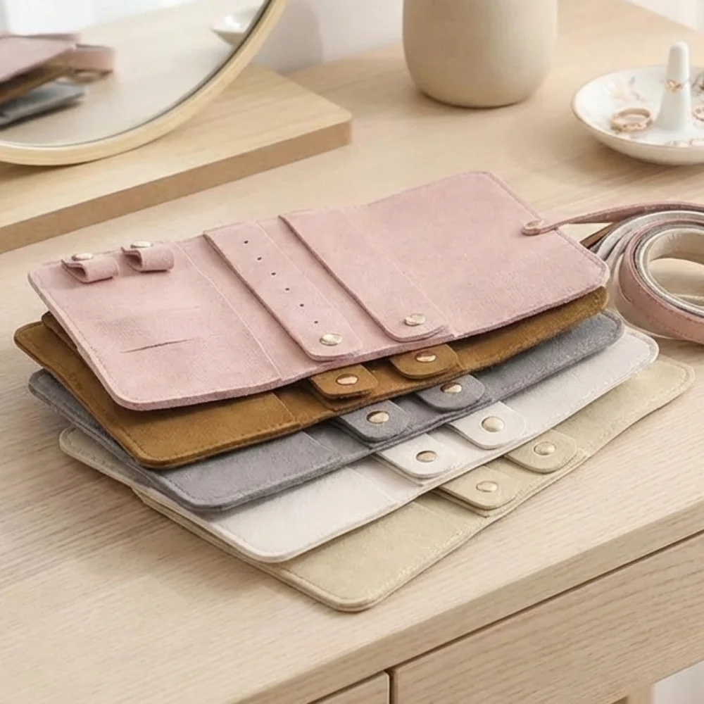 

Folding Design Jewelry Organizer Roll Up Style Jewelry Storage Bag Velvet Material Handbag Organizer Jewelry Carrying Roll Bags