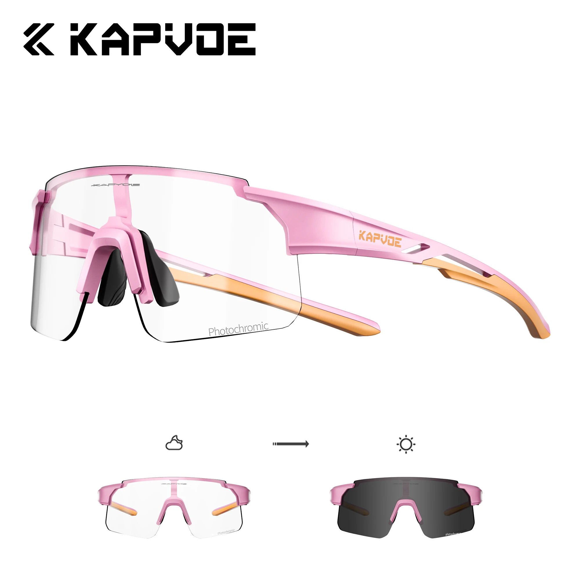 

KAPVOE Photochromic Children Glasses Outdoor Sports Boys Cycling Sunglasses Camping Golf Eyewear MTB girls Bike Night Equipment