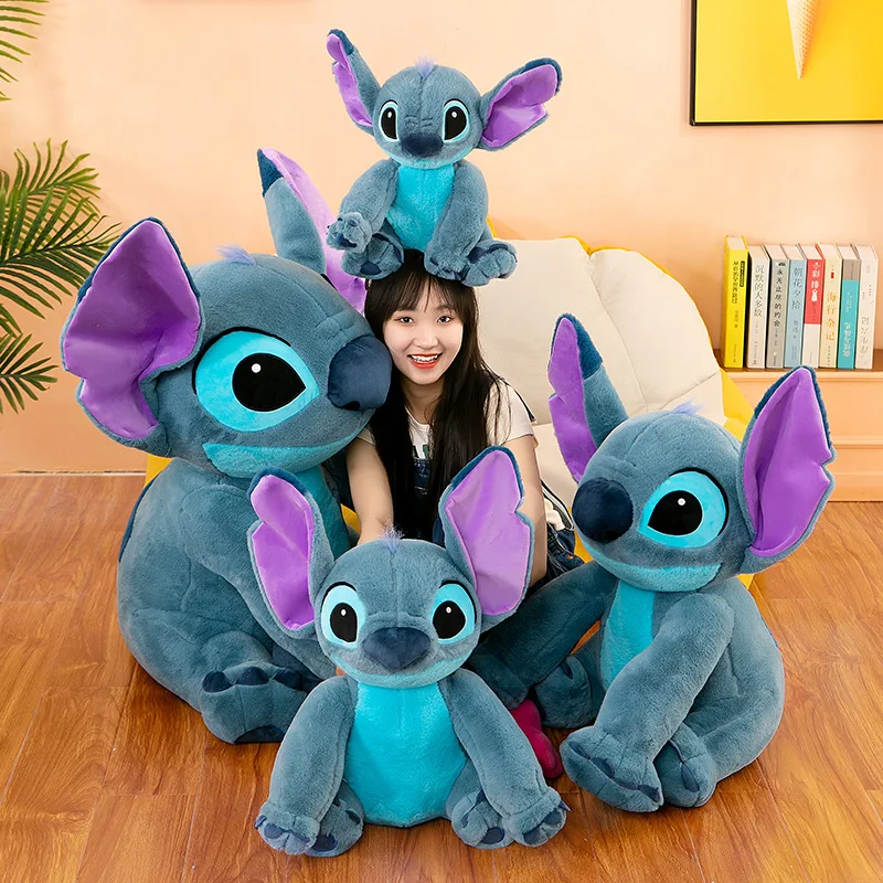 디즈니 커플 시리즈 75cm 대형 릴로 & 스티치 봉제인형 스티치 인형 부드러운 방 장식 베개 장난감 소녀 크리스마스 선물