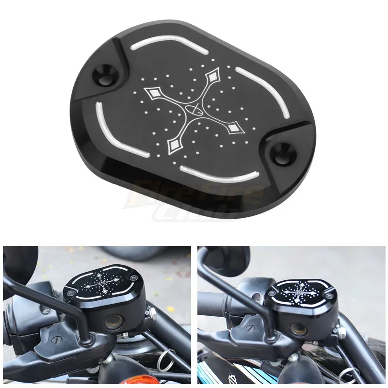 

Motorcycle Front Brake Reservoir Master Cylinder Cover CNC Aluminum For Harley Sportster XL883 1200 Iron 72 48 Nightster 05-14