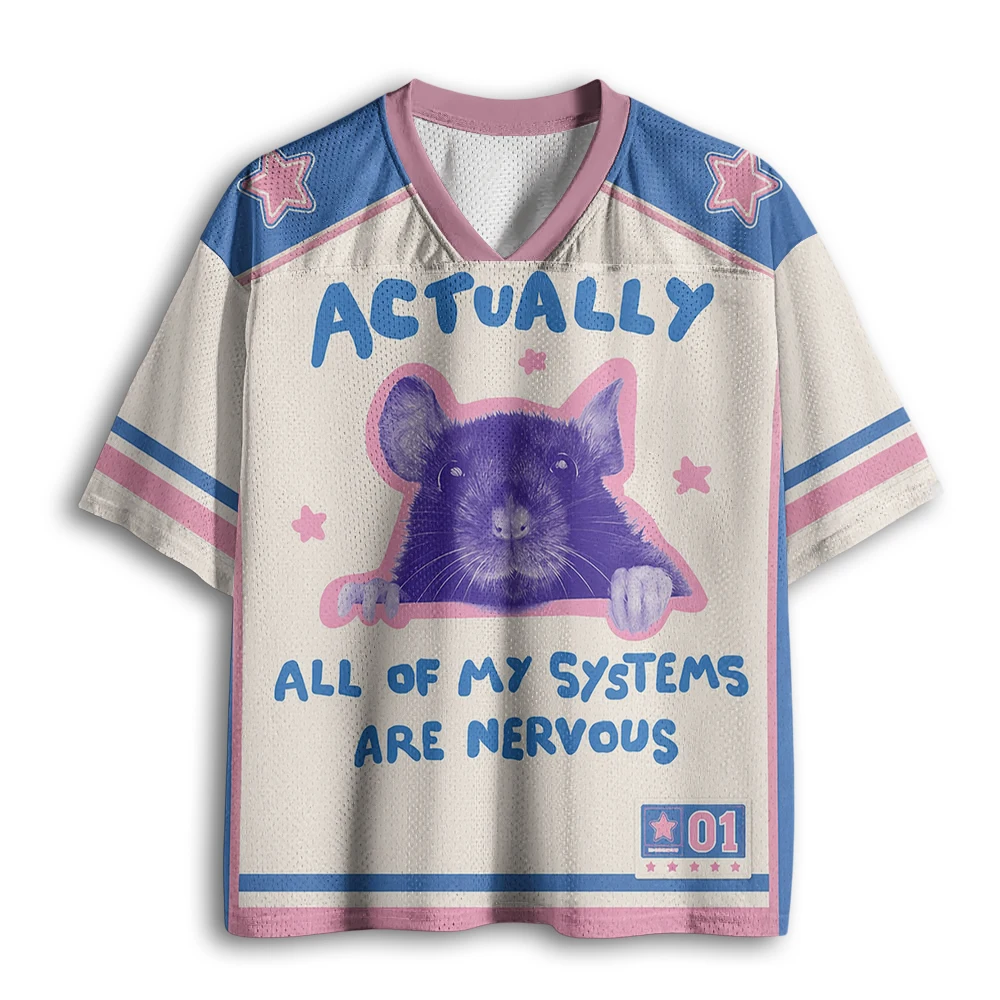 Amerikanisches Dopamine Purple Mouse 3D-gedrucktes Mesh-Trikot für Kinder, Herren und Damen, locker sitzend, atmungsaktiv, kurzärmelig – Detail 5