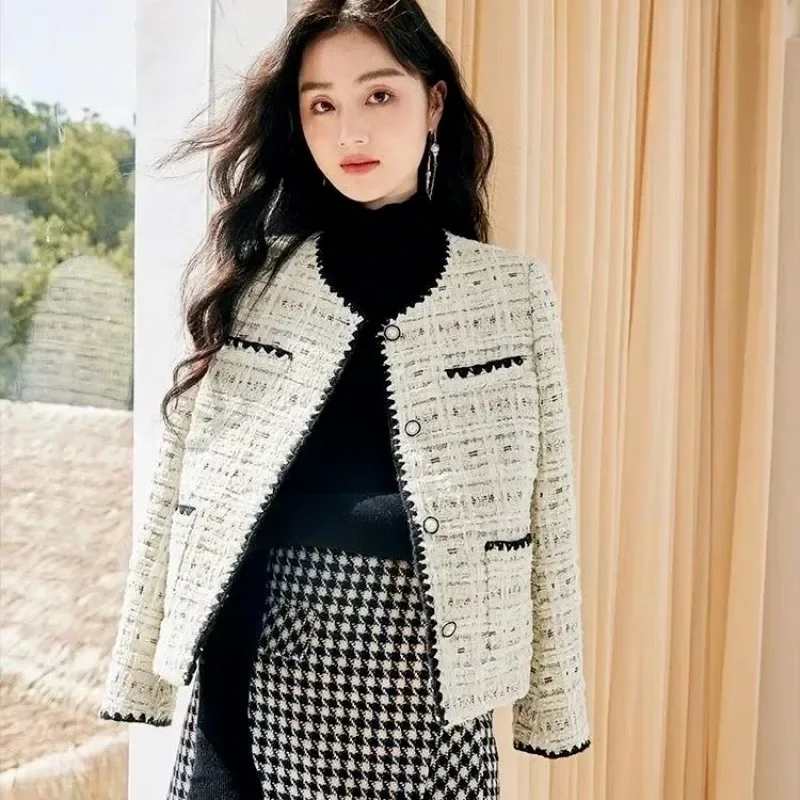 

Tweed Small Fragrant Coat Female Autumn Winter New French Socialite Fashion Design Sense of All The Short Top Women's Clothing