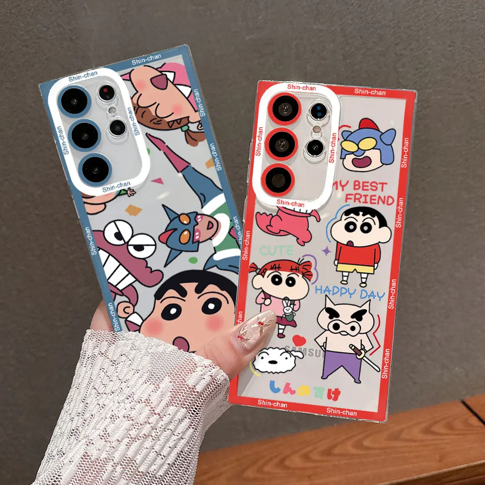 Crayon Shin-chans เคสโทรศัพท์สำหรับ Samsung, S24 S23 S22 S21 S20 S10 FE Note20 Note10 PLUS อัลตร้าไลท์5G เคส TPU นิ่มใส