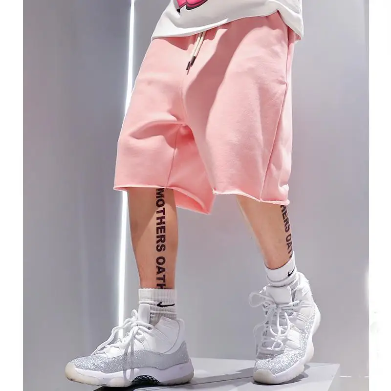 

Мужские спортивные шорты больших размеров, свободного кроя, тонкие, летние, повседневные, длиной до колена, прямые, с эластичным поясом